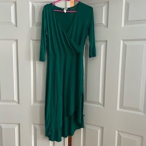 H&M | Green wrap dress | M